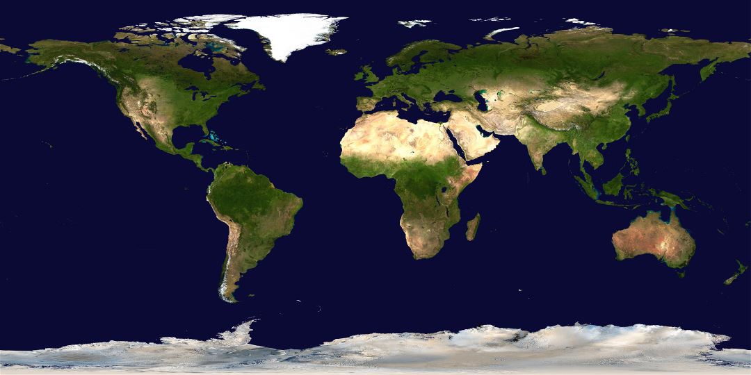 Mapa grande por satélite a escala del mundo