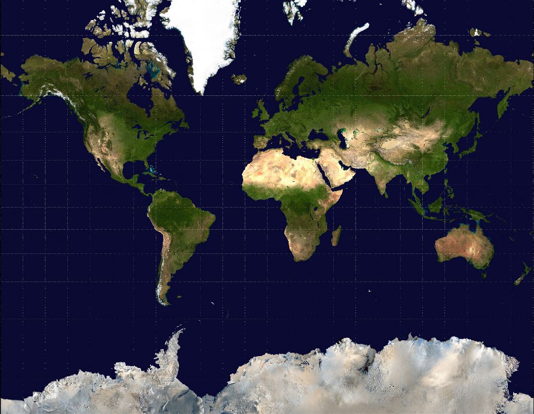 Mapa grande satélite del mundo