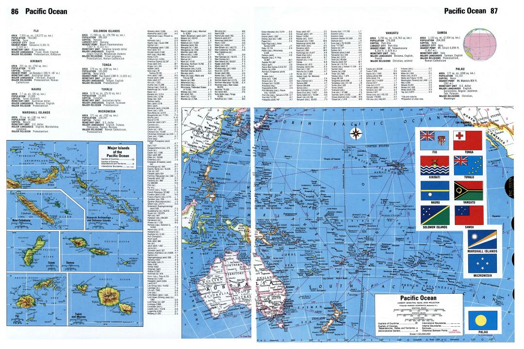 Gran mapa detallado de las islas del Océano Pacífico