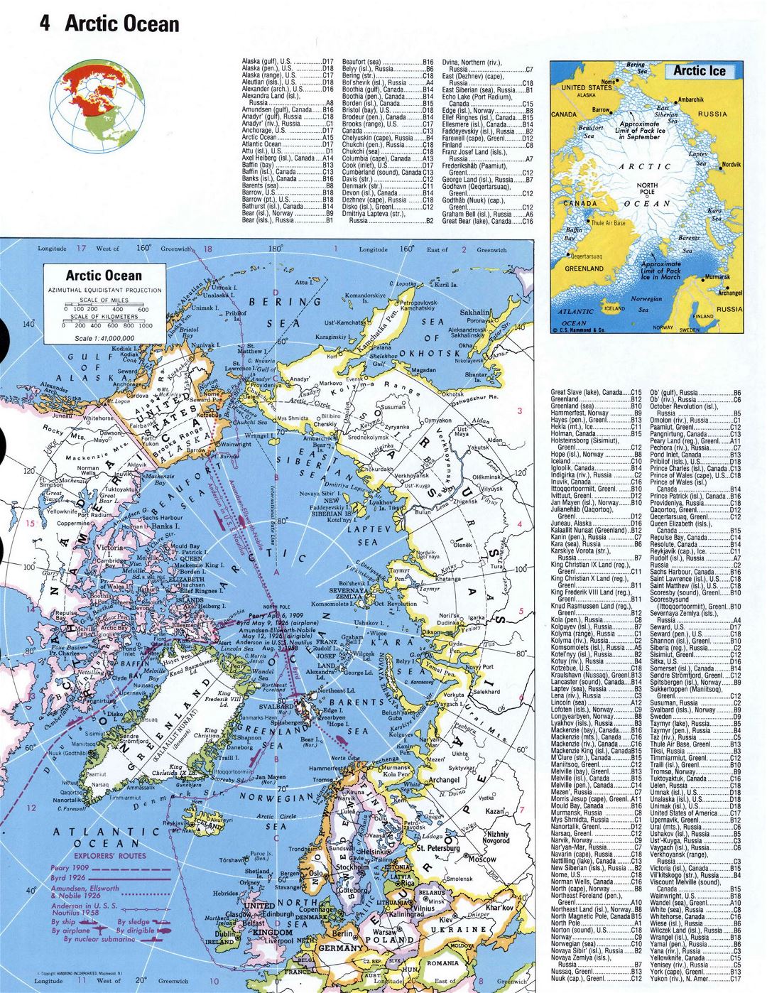 Gran mapa detallado de Océano Ártico