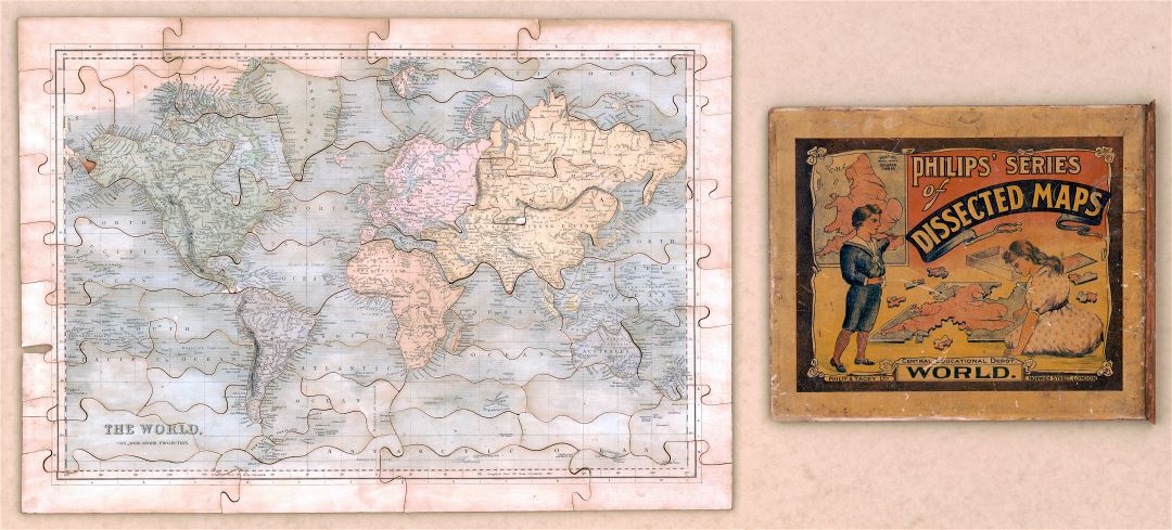 Ampliación de la escala del mapa de puzzle de edad del Mundo - 184x