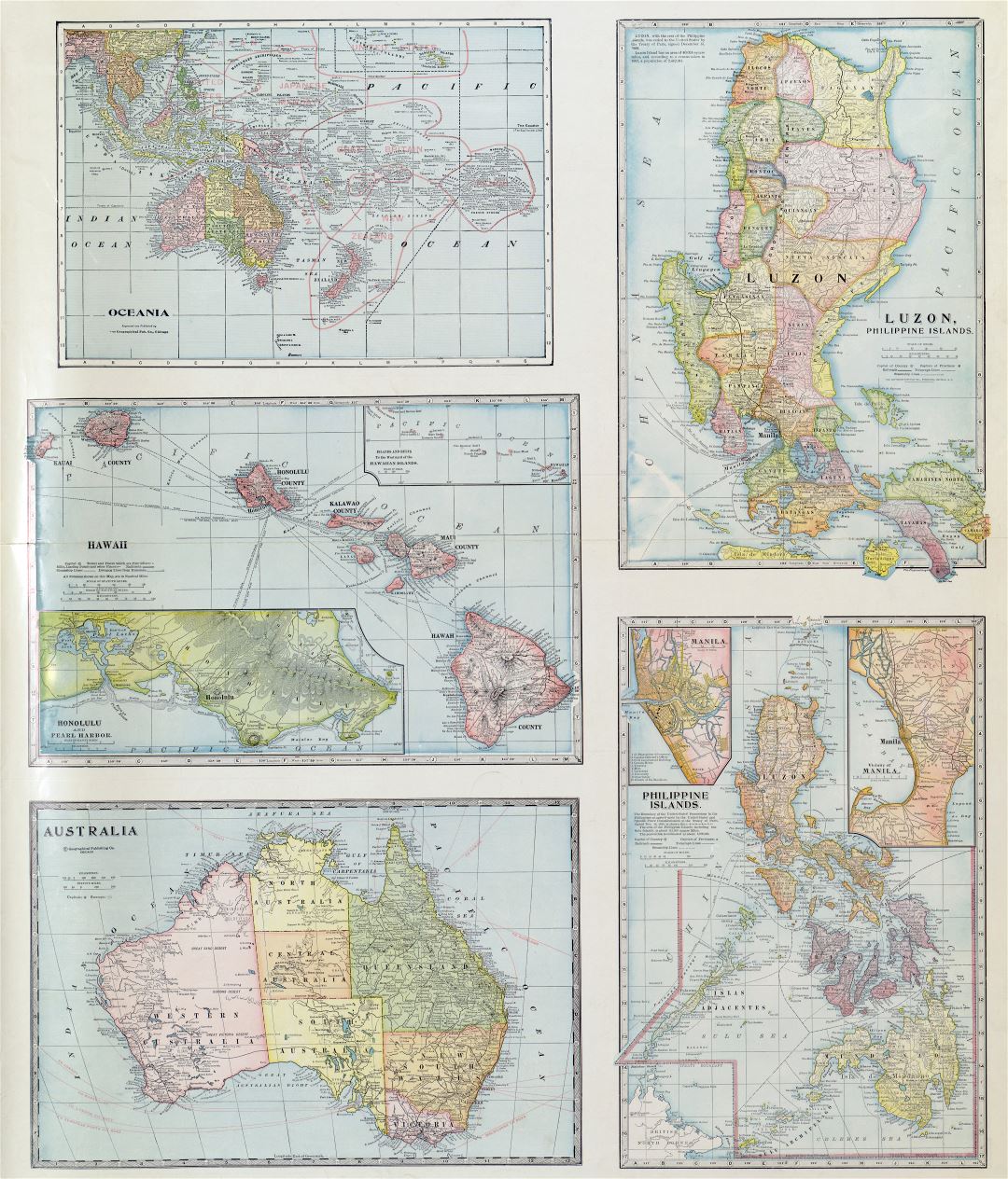 Gran escala Antiguo mapa político de los países que ofrecen del Lejano Oriente con las marcas de las ciudades y otras marcas - 1932 - (2)
